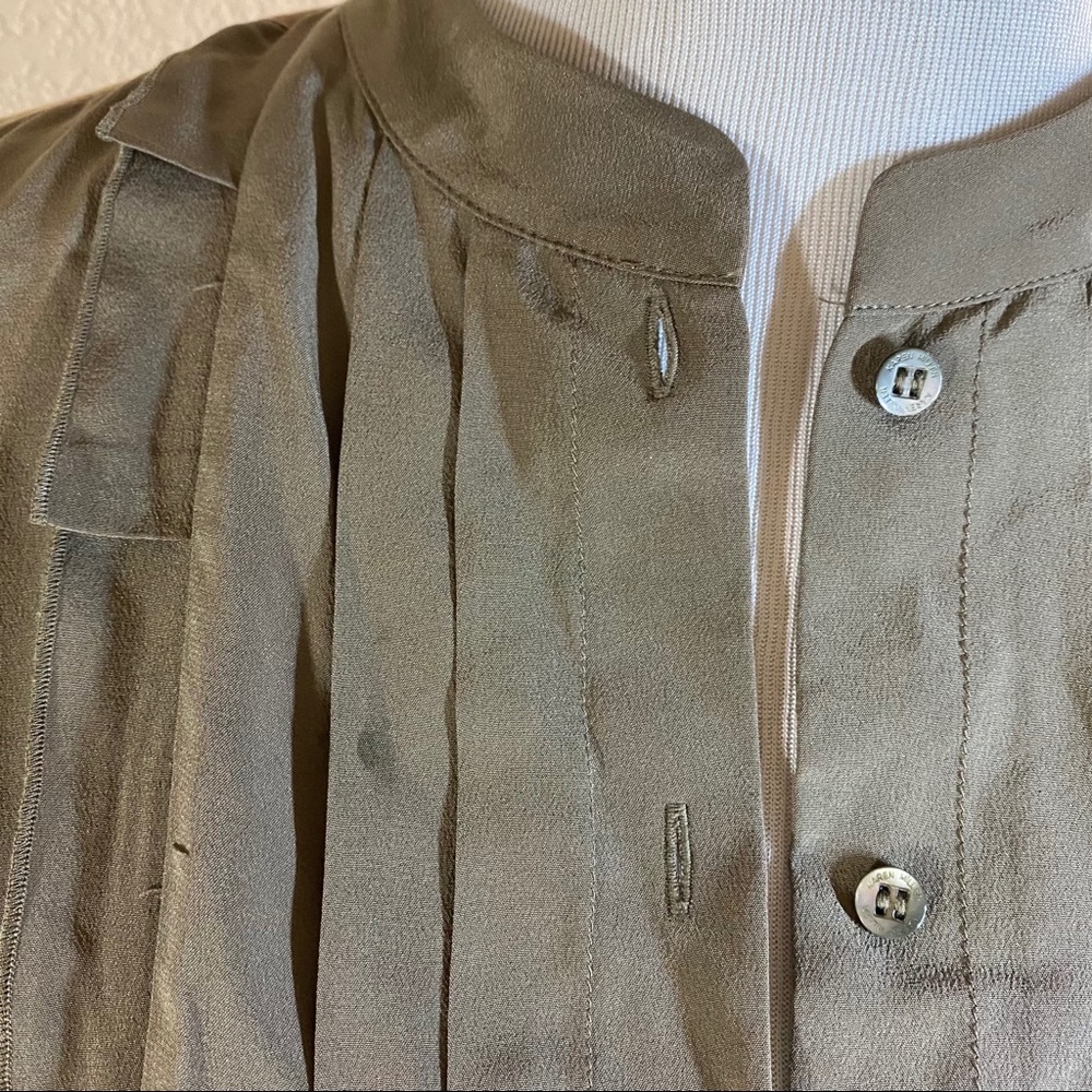 Karen Millen Mixed Media Button up Olive Dress Sz6 fits XS S - Picture 3 of 7